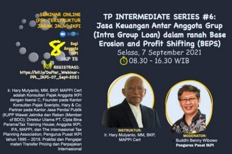 IKPI Gelar Seminar Online TP Series 6 Soal BEPS