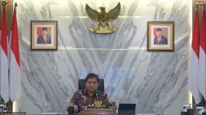 Menko Perekonomian Airlangga Hartarto (tangkapan layar)